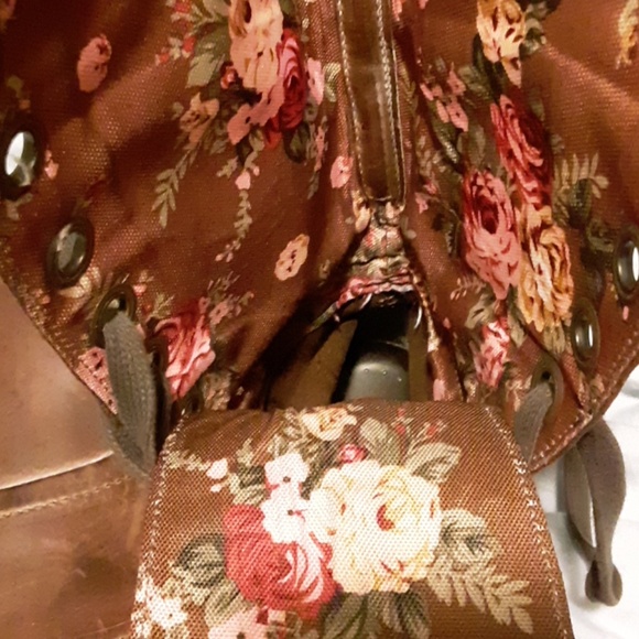 Well loved doc martens dark brown and floral - Picture 3 of 4